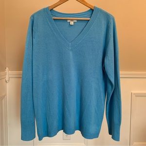 Croft & Barrow Blue V-Neck Sweater Size XL